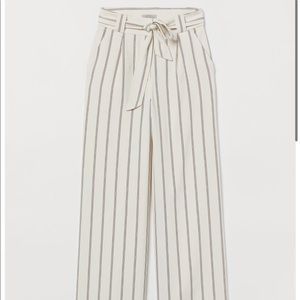 Wide-cut Tie-belt Pants